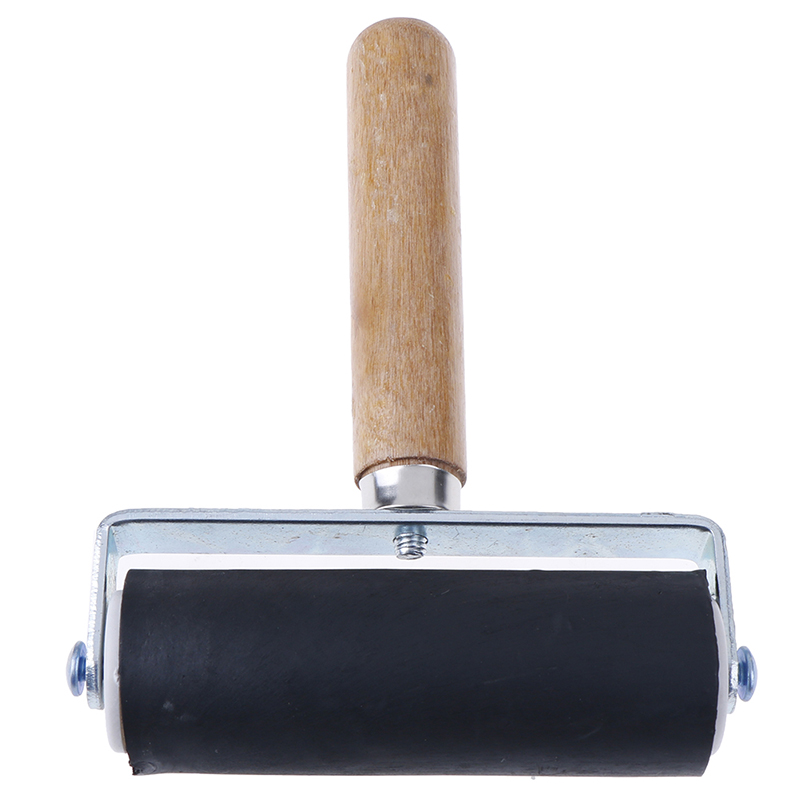 Lino Printing Block - 10cm Rubber Brayer Roller with Wood