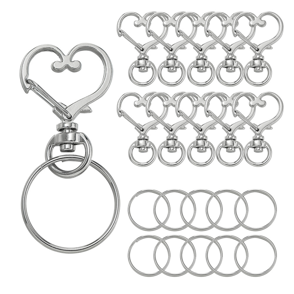 Art Craft Materials - 30pcs Heart Shaped Swivel Snap Hooks