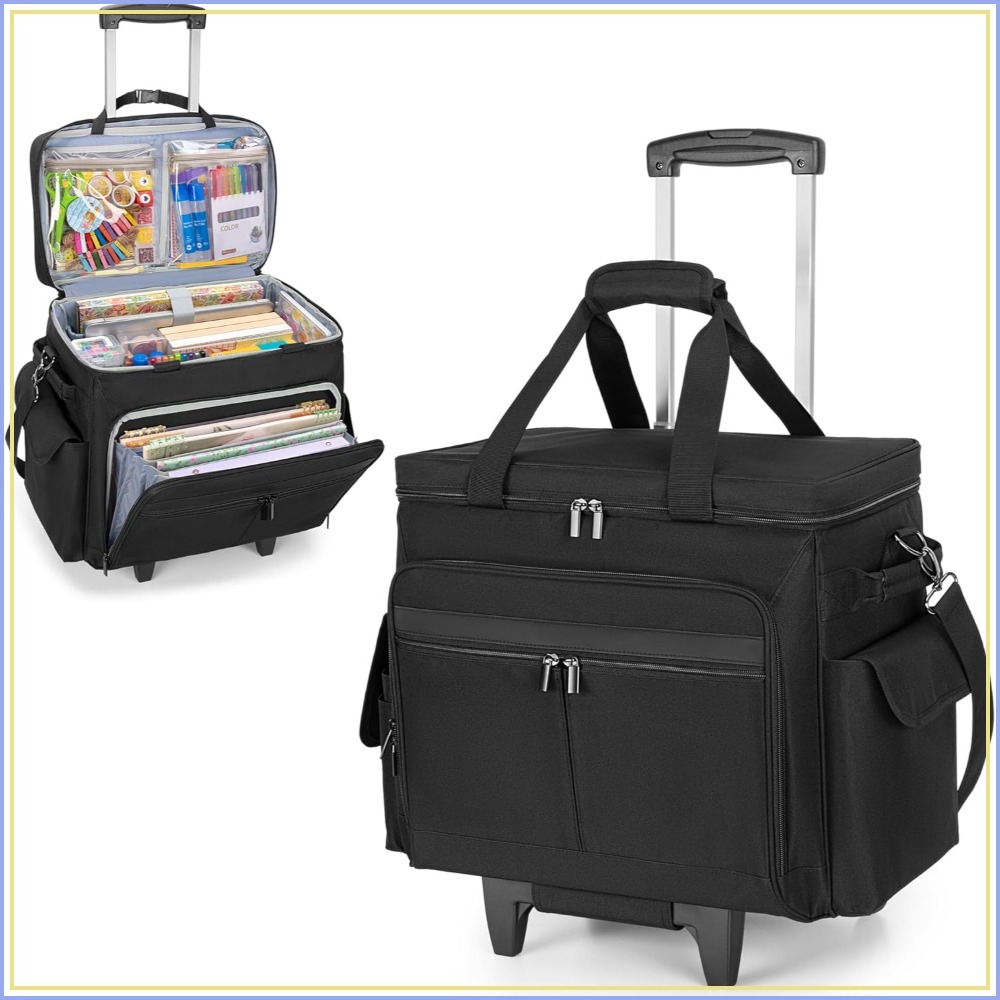 Art Craft Materials - Rolling Scrapbook Tote with Expandable File