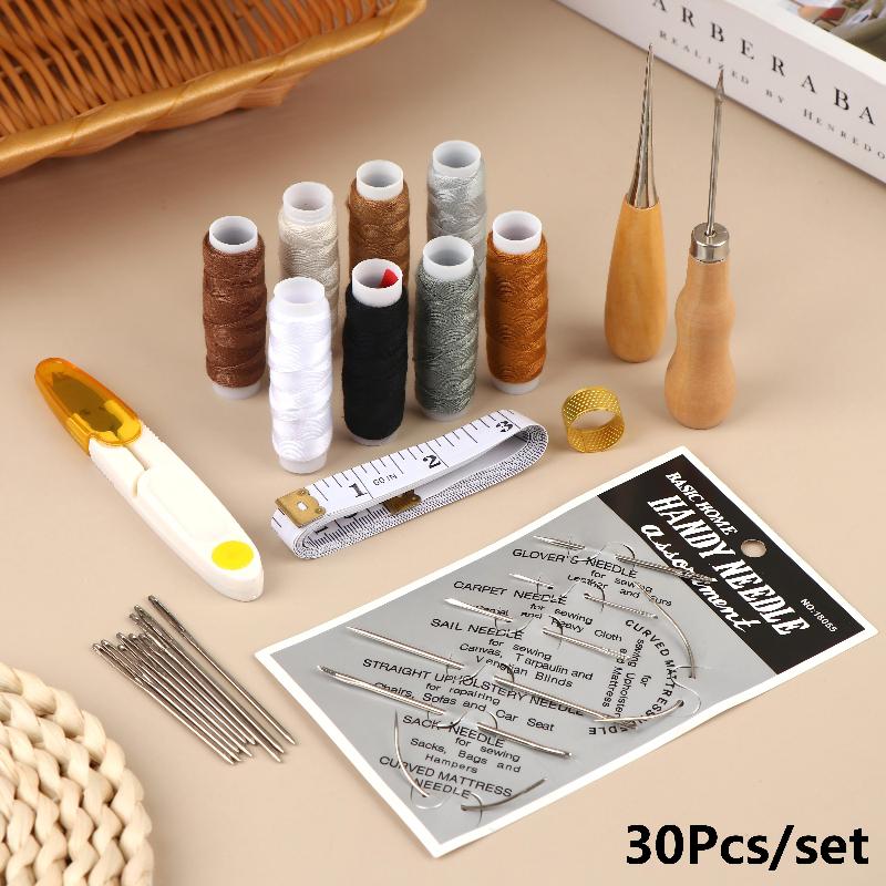 Leather Tooling Kit - 30Pcs Hand Sewing Tools Kit With