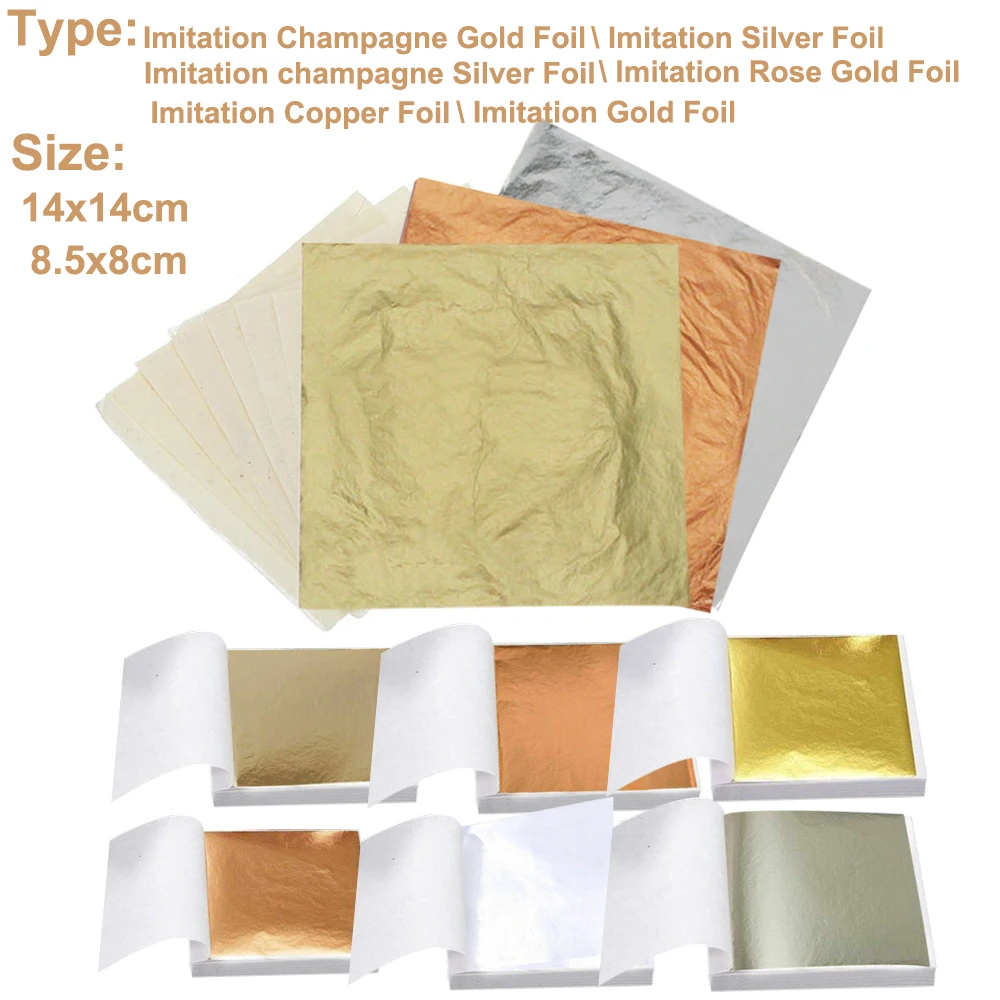 Art Craft Leaves - 100Pc Colored Golds Leaf Sheets Silver