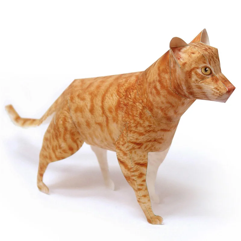 Art Craft Cardboard - Ocicat Cat Orange Tabby Origami Art