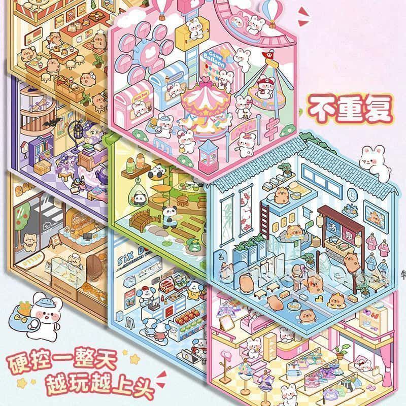 Miniature 3D Scene Stickers DI - Art Craft Materials のレビューと価格