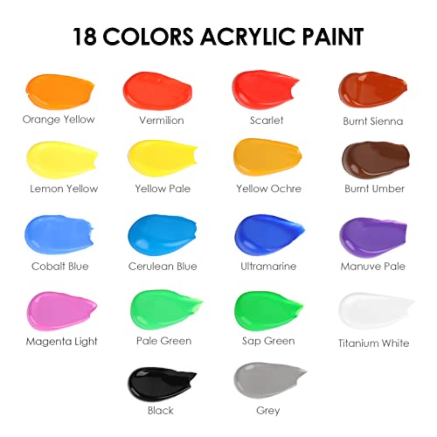 Acrylic Paint Set with 10 Brus - Art Craft Ideas For Adults のレビューと価格