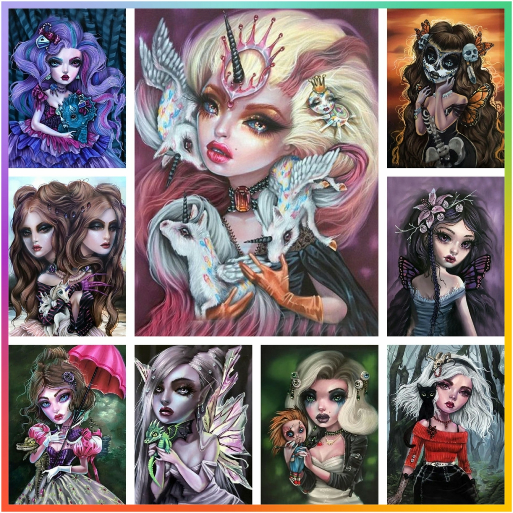 Cartoon Dark Girl Diamond Pain - Art Craft Disney のレビューと価格