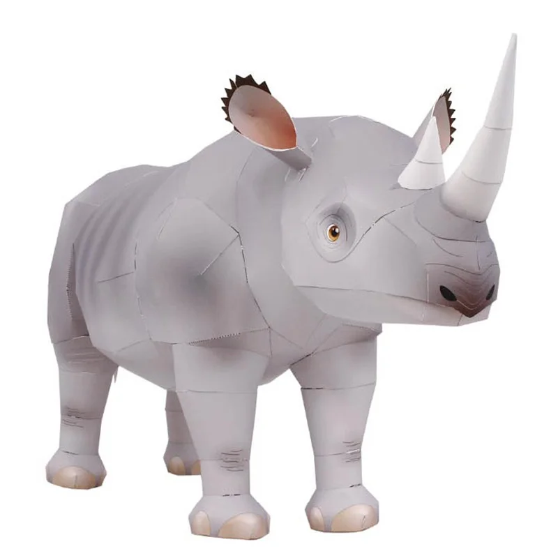 Rhinoceros Hook-lipped Handmad - Art Craft Cardboard のレビューと価格