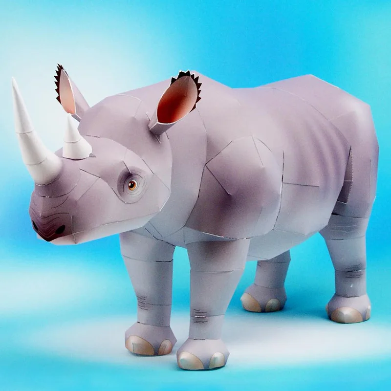 Rhinoceros Hook-lipped Handmad - Art Craft Cardboard のレビューと価格