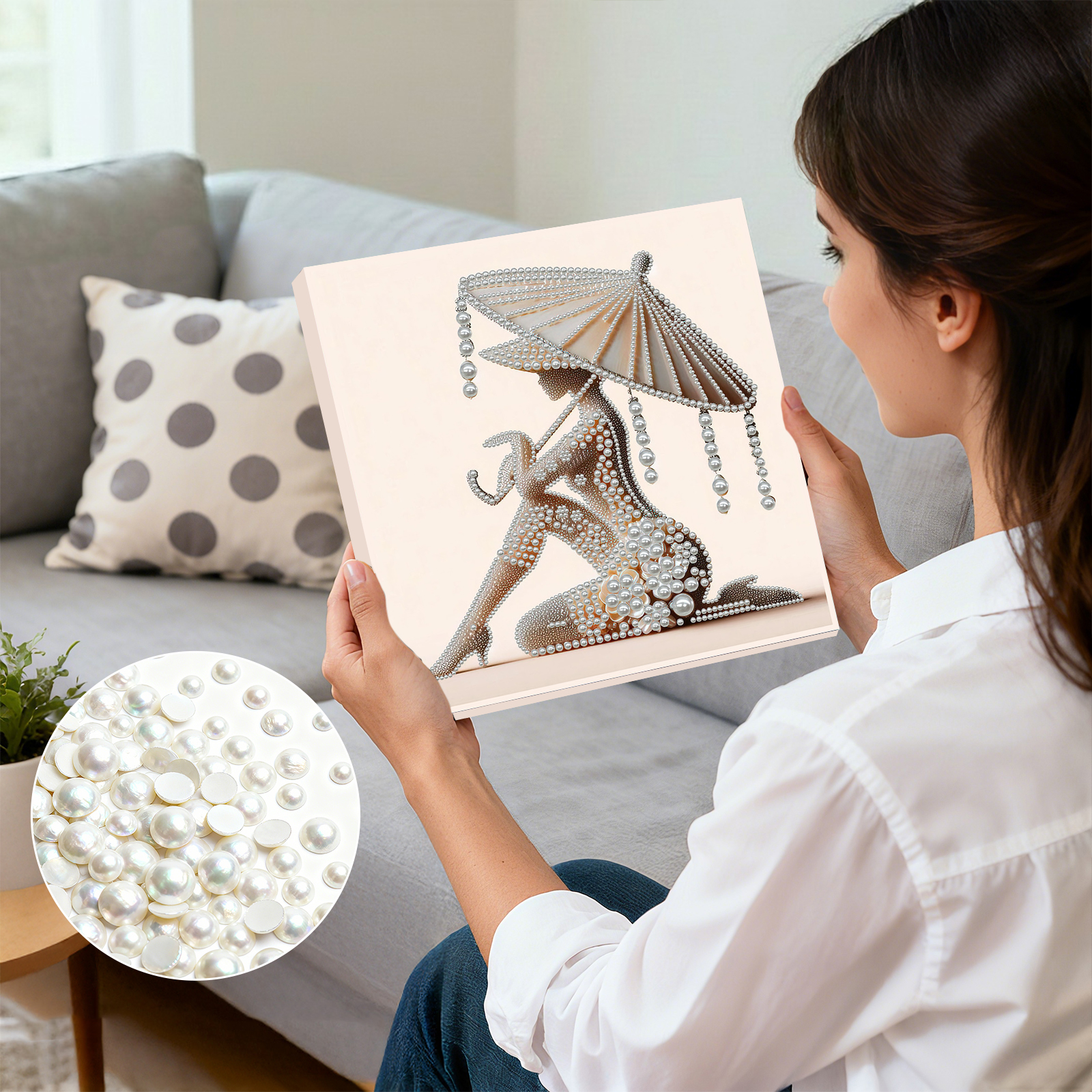 Elegant Lady Full 5D DIY Pearl - Art Craft Ideas For Adults のレビューと価格
