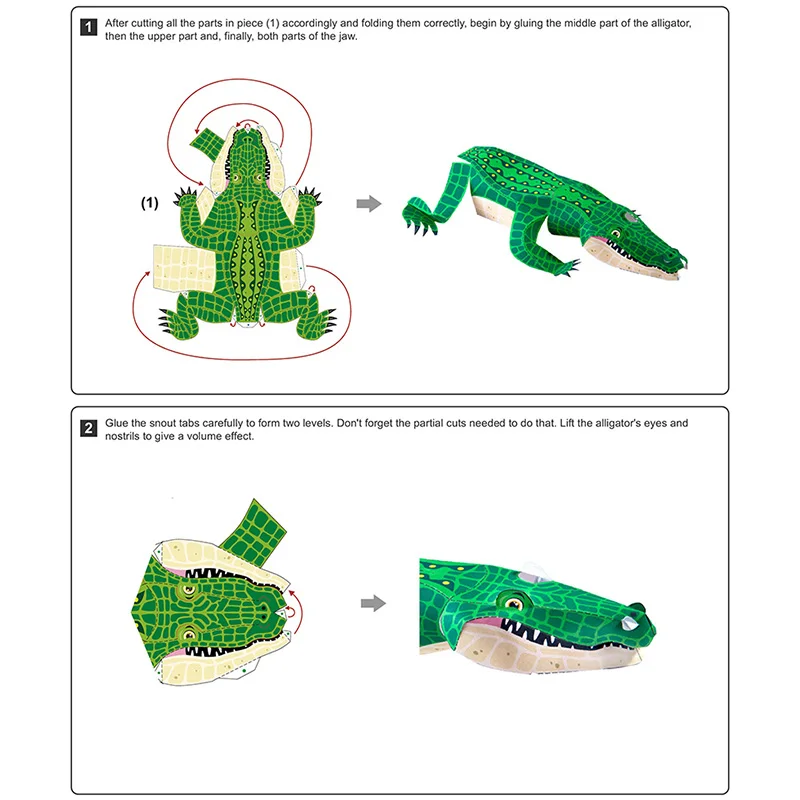 Alligator Crocodile Folding Or - Art Craft Cardboard のレビューと価格