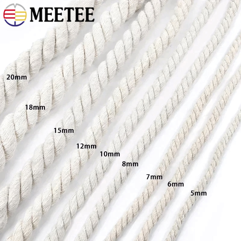 5/10M 5-20mm White Cotton Twis - Macrame Cord Cotton のレビューと価格