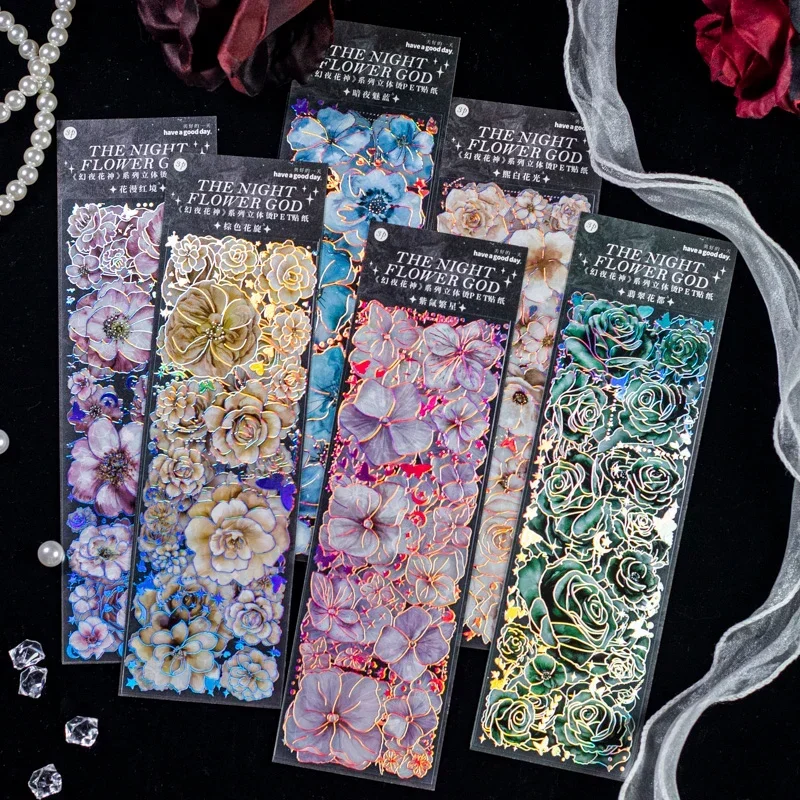 3pcs/pack Flowers Flat Sticker - Art Craft Stationery のレビューと価格
