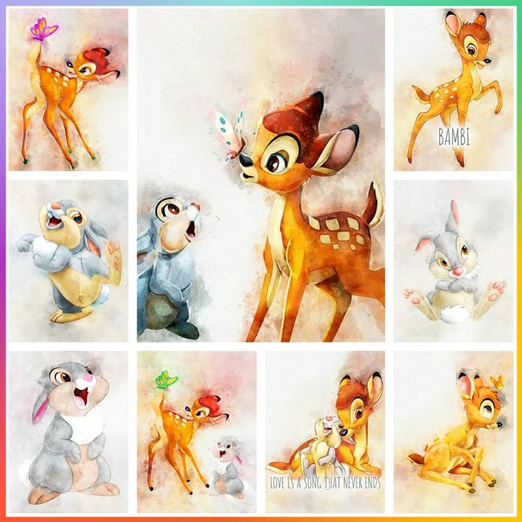 Disney Bambi Thumper Watercolo - Art Craft Disney のレビューと価格