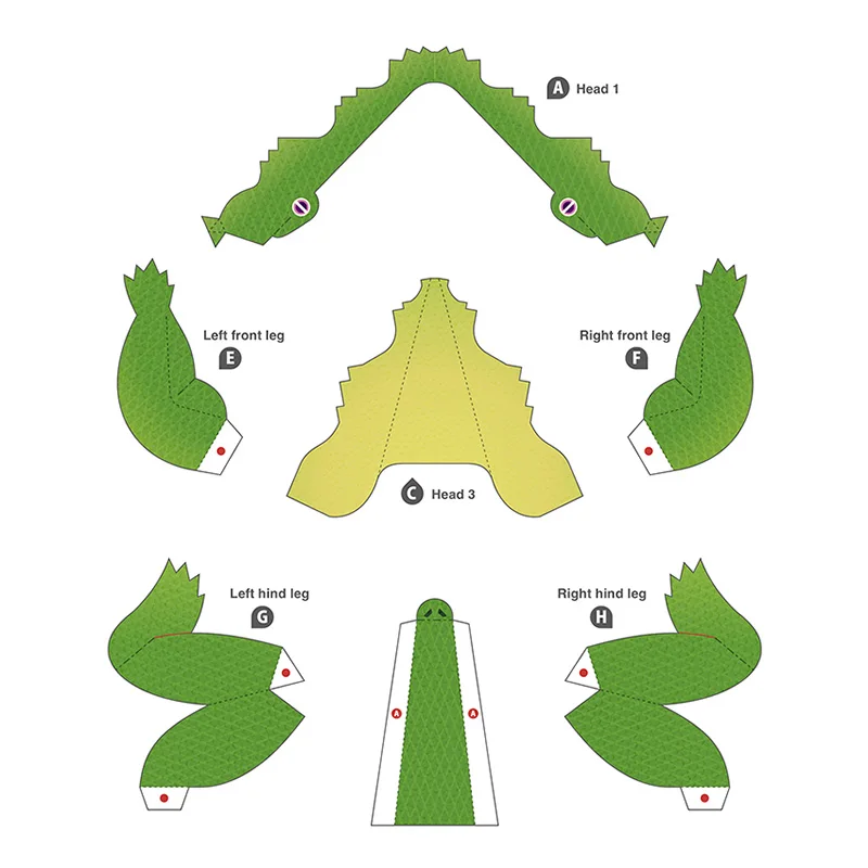Crocodile Folding Origami Art  - Art Craft Cardboard のレビューと価格