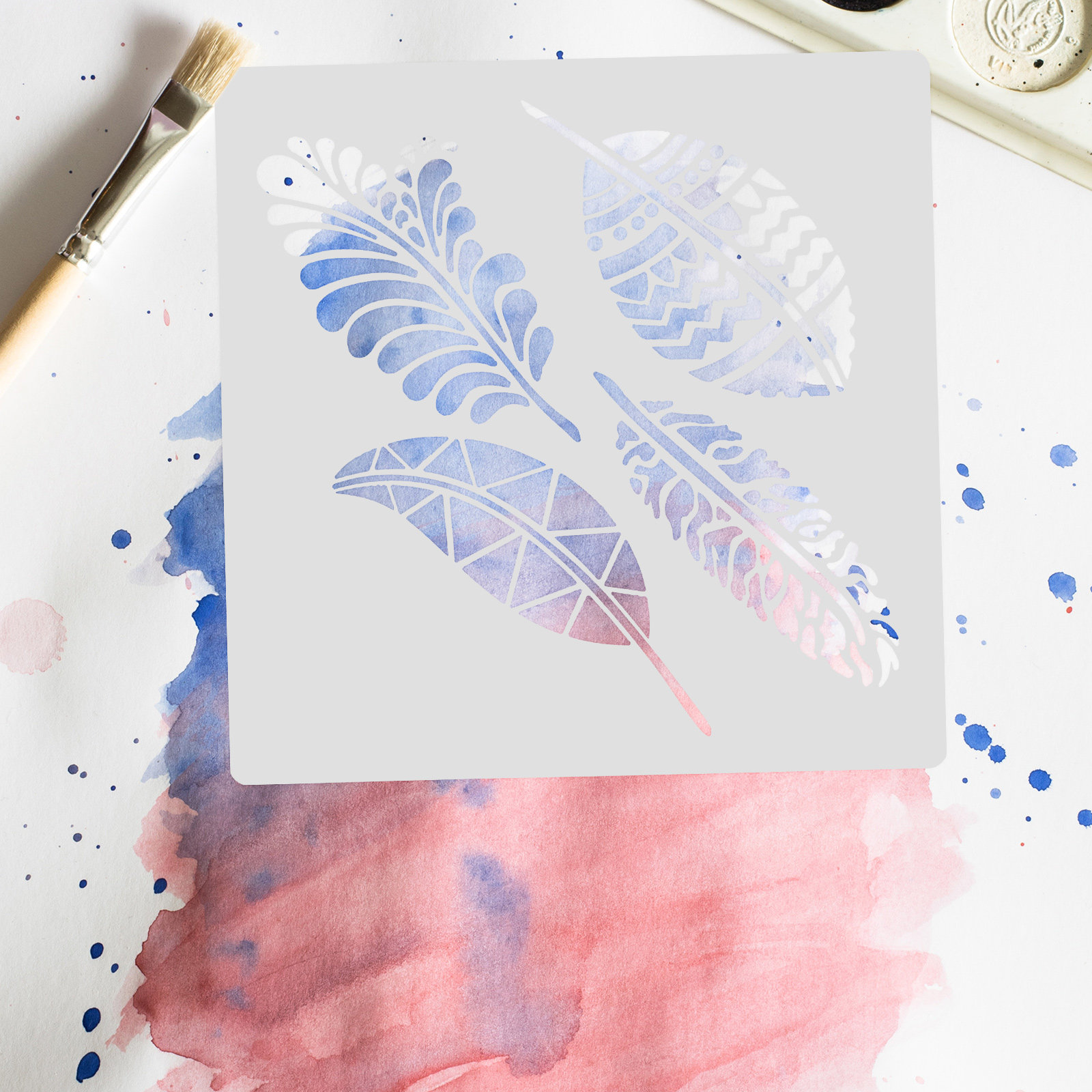 9Pcs Tropical Leaf Stencils Re - Art Craft Leaves のレビューと価格