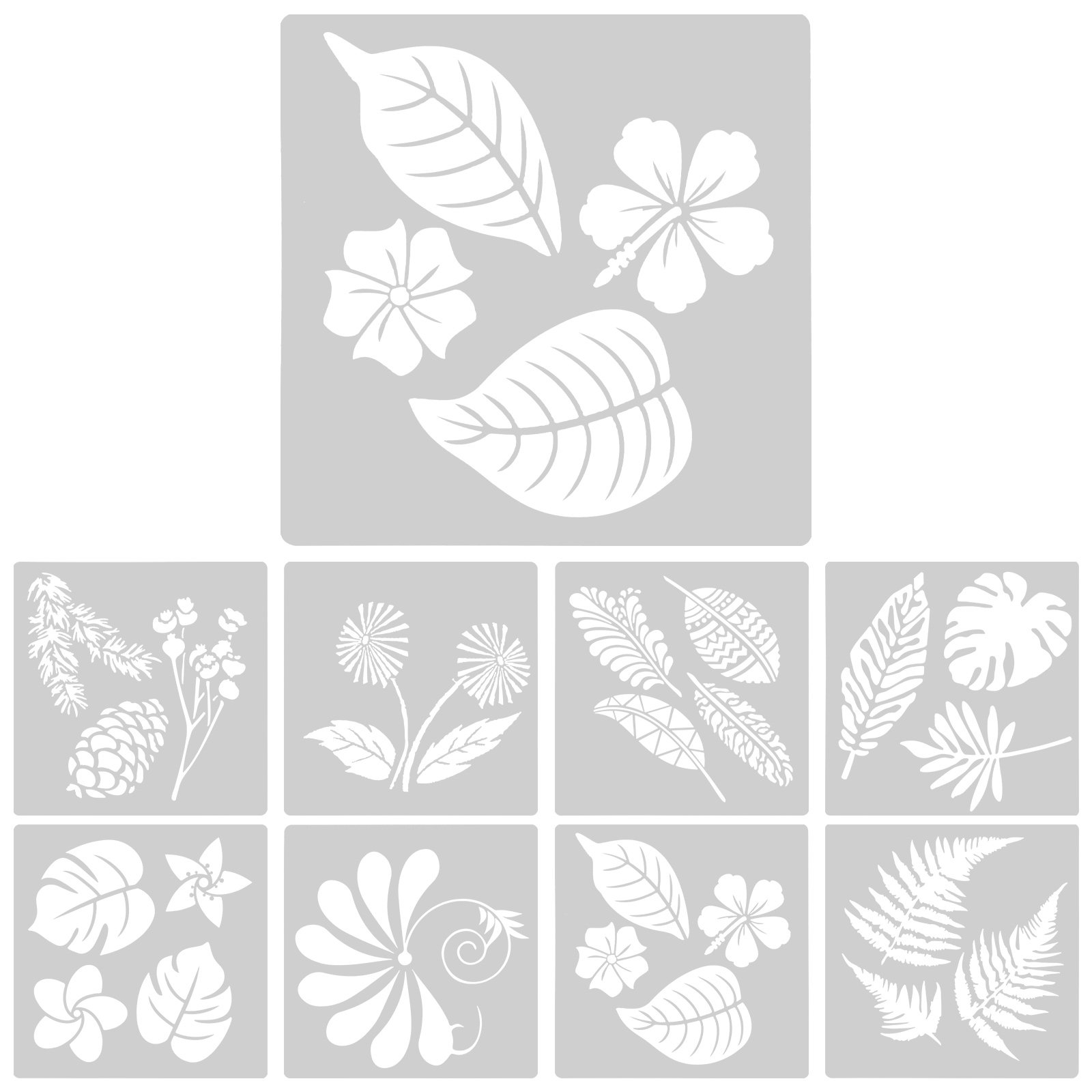 9Pcs Tropical Leaf Stencils Re - Art Craft Leaves のレビューと価格