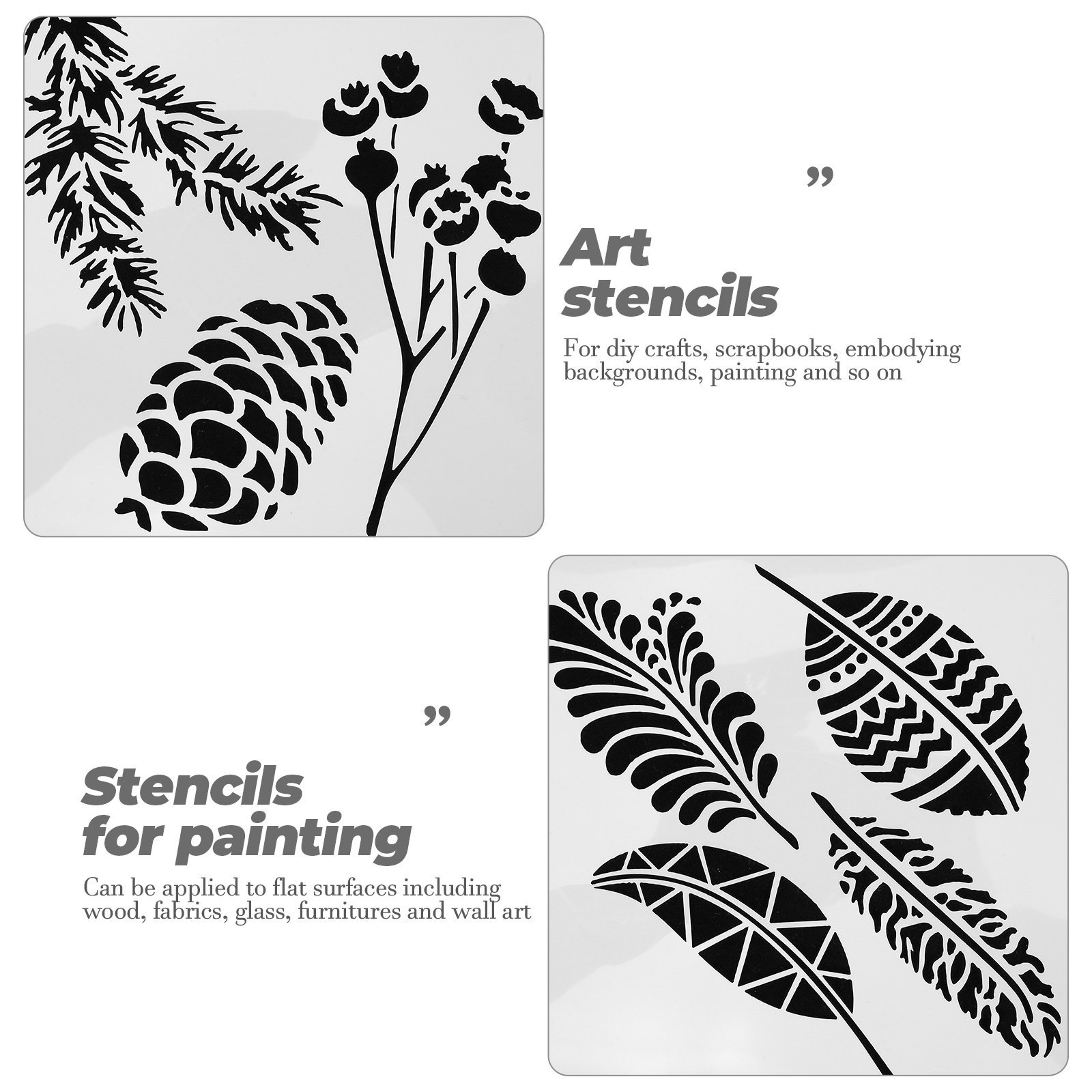 9Pcs Tropical Leaf Stencils Re - Art Craft Leaves のレビューと価格