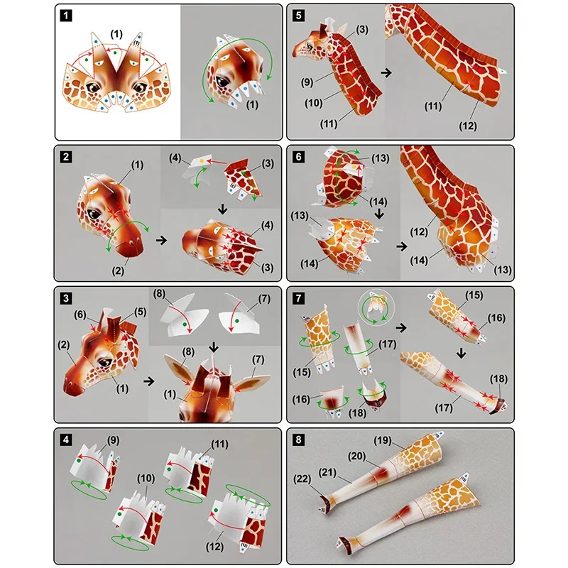 Giraffe Origami Art Folding Mi - Art Craft Cardboard のレビューと価格