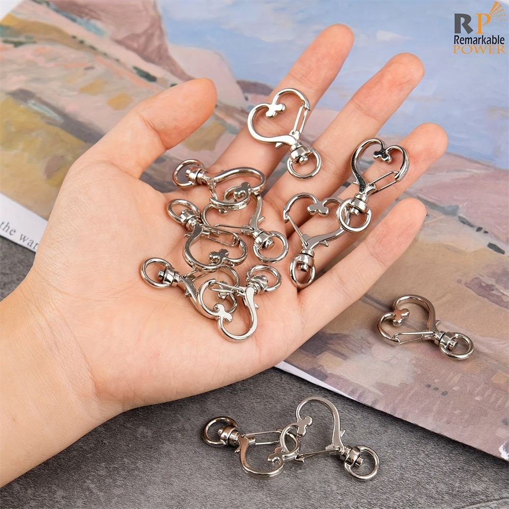 30pcs Heart Shaped Swivel Snap - Art Craft Materials のレビューと価格