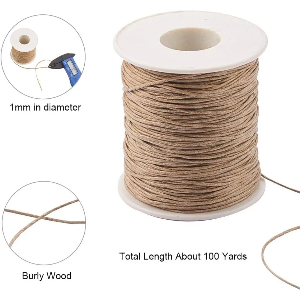 100 Yards Waxed Cord Cotton, W - Macrame Cord Cotton のレビューと価格
