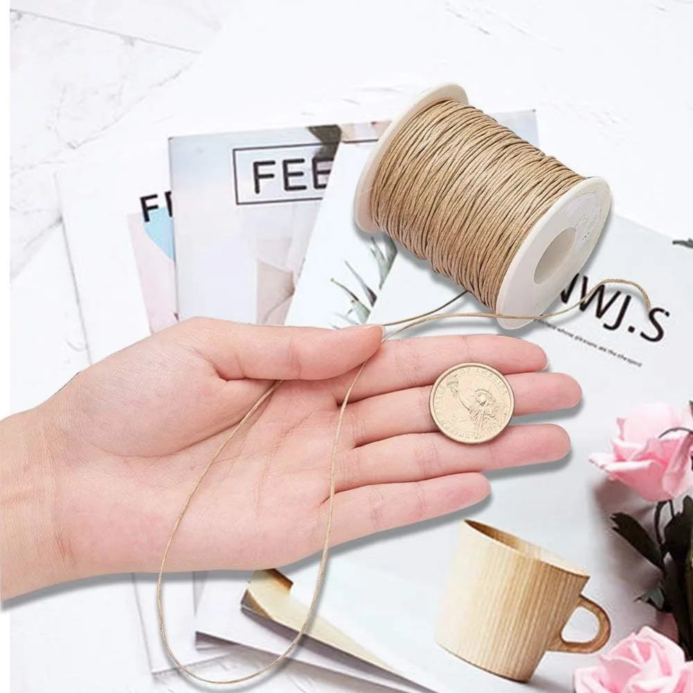 100 Yards Waxed Cord Cotton, W - Macrame Cord Cotton のレビューと価格