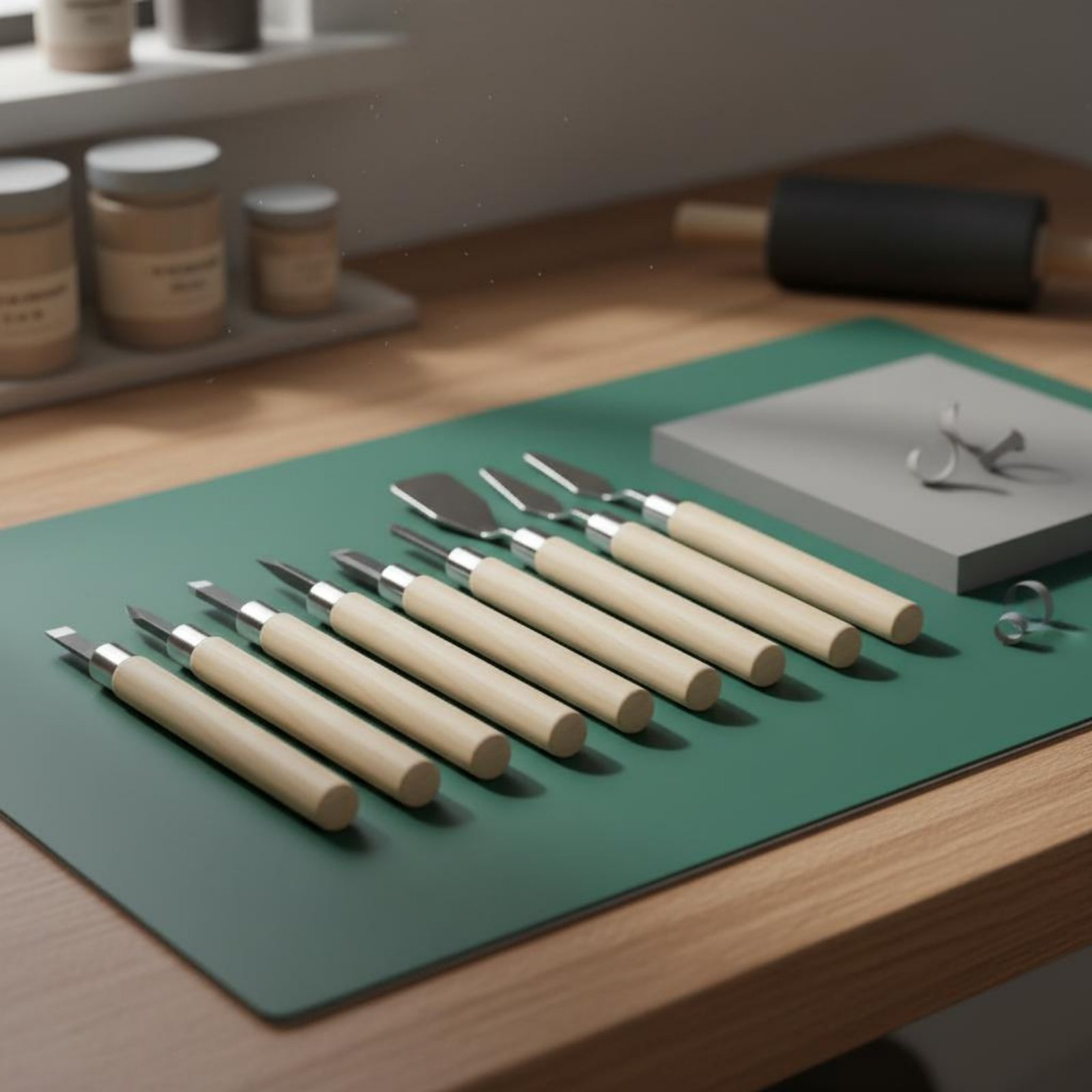 9 Pieces Linoleum Carving Kit  - Lino Printing Block のレビューと価格
