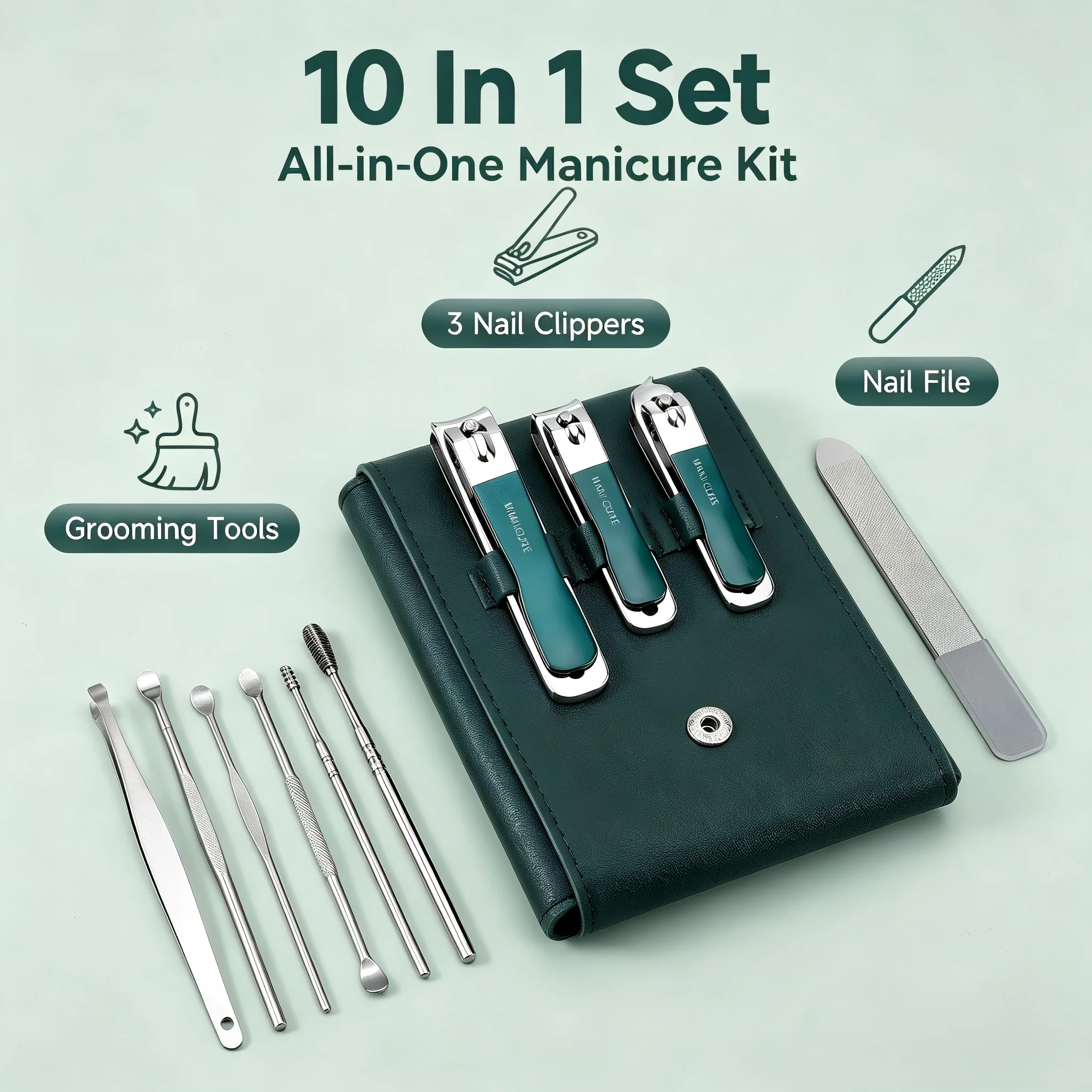 10Pcs Manicure Pedicure Set Na - Leather Tooling Kit のレビューと価格