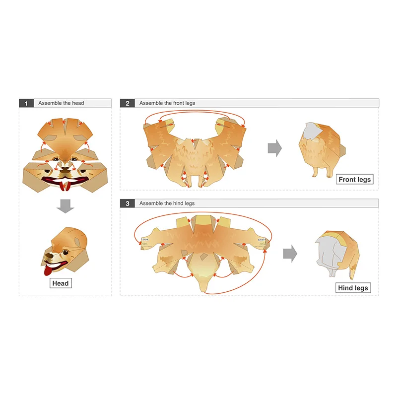 Pomeranian Dog Folding Origami - Art Craft Cardboard のレビューと価格