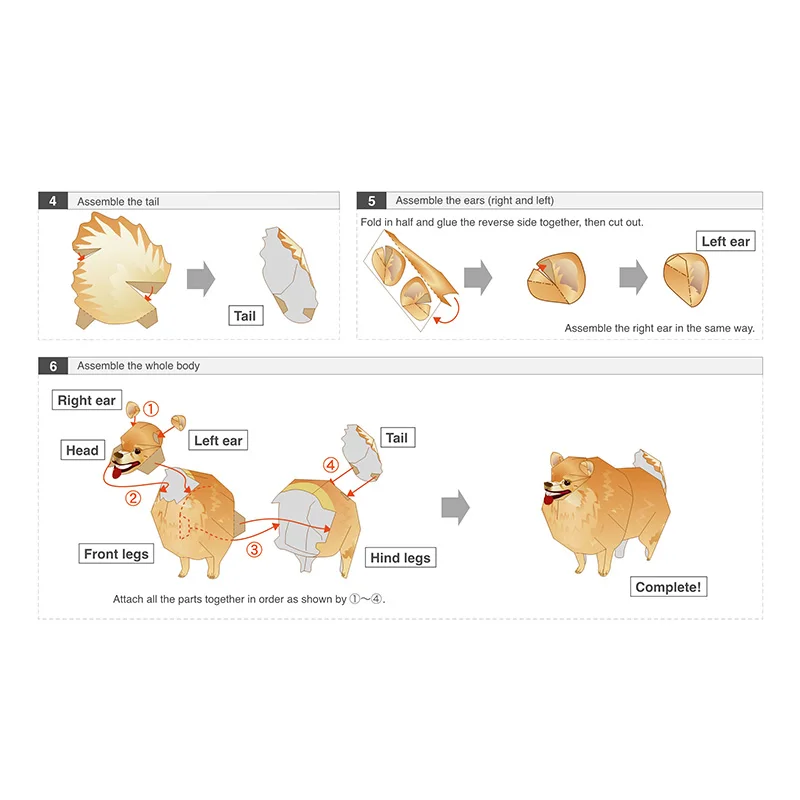 Pomeranian Dog Folding Origami - Art Craft Cardboard のレビューと価格