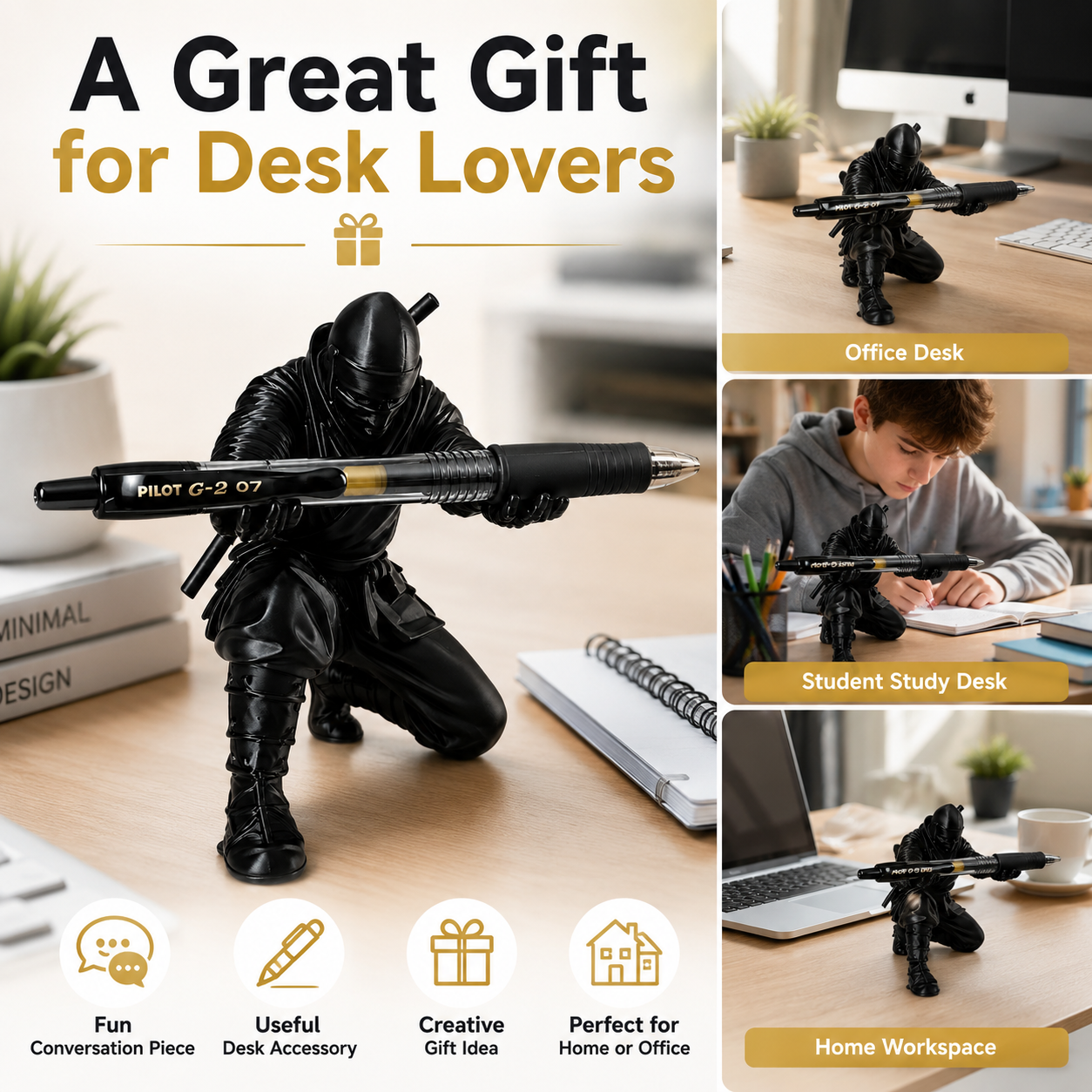 Desktop Art 3D Printed Ninja P - Art Craft Stationery のレビューと価格