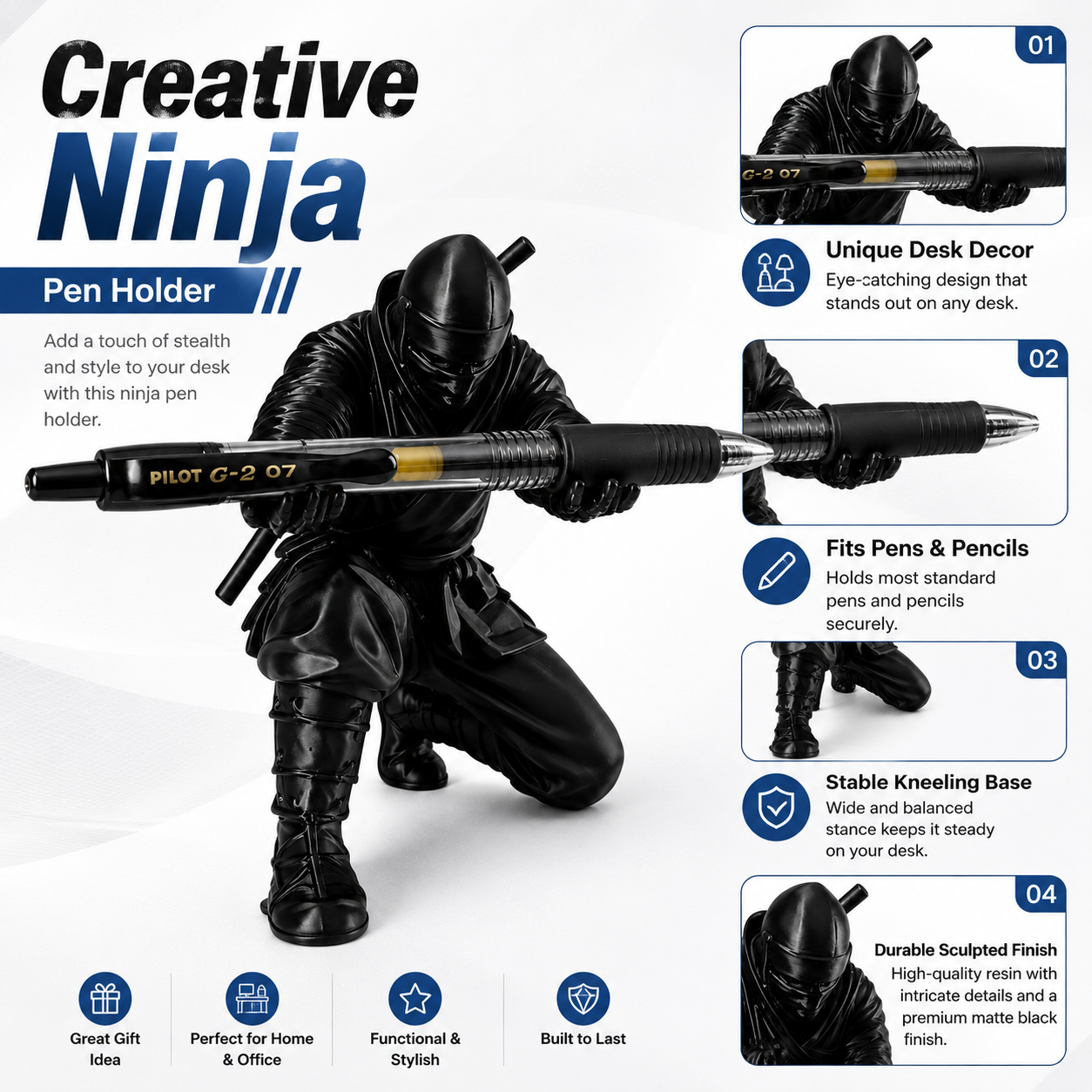 Desktop Art 3D Printed Ninja P - Art Craft Stationery のレビューと価格