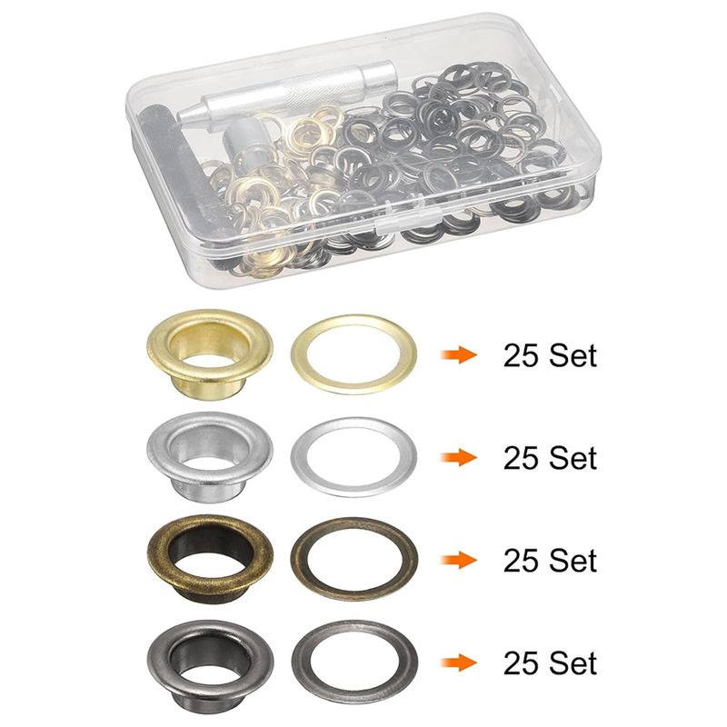 ABWZ-100Pcs Grommet Eyelets To - Leather Tooling Kit のレビューと価格