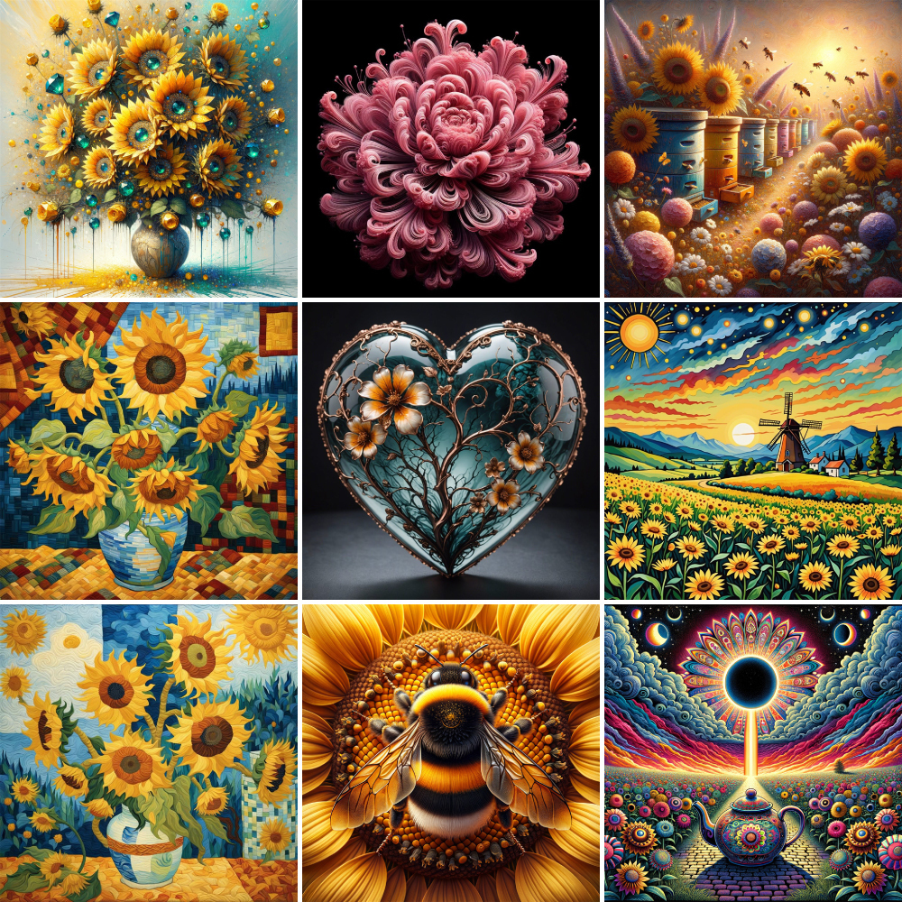 Flowers Sunflower Bee Paint By - Art Craft Ideas For Adults のレビューと価格