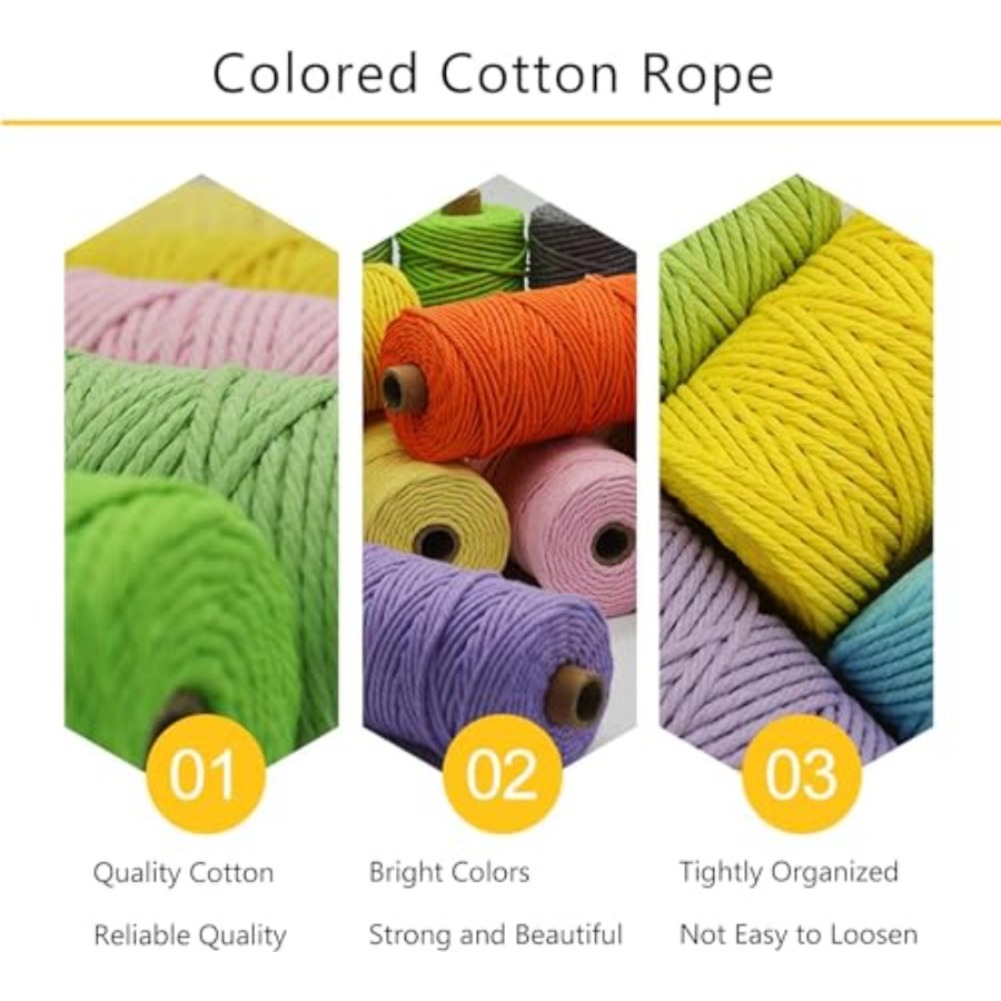 5mm Macrame Cord - 12 Colors N - Macrame Cord Cotton のレビューと価格
