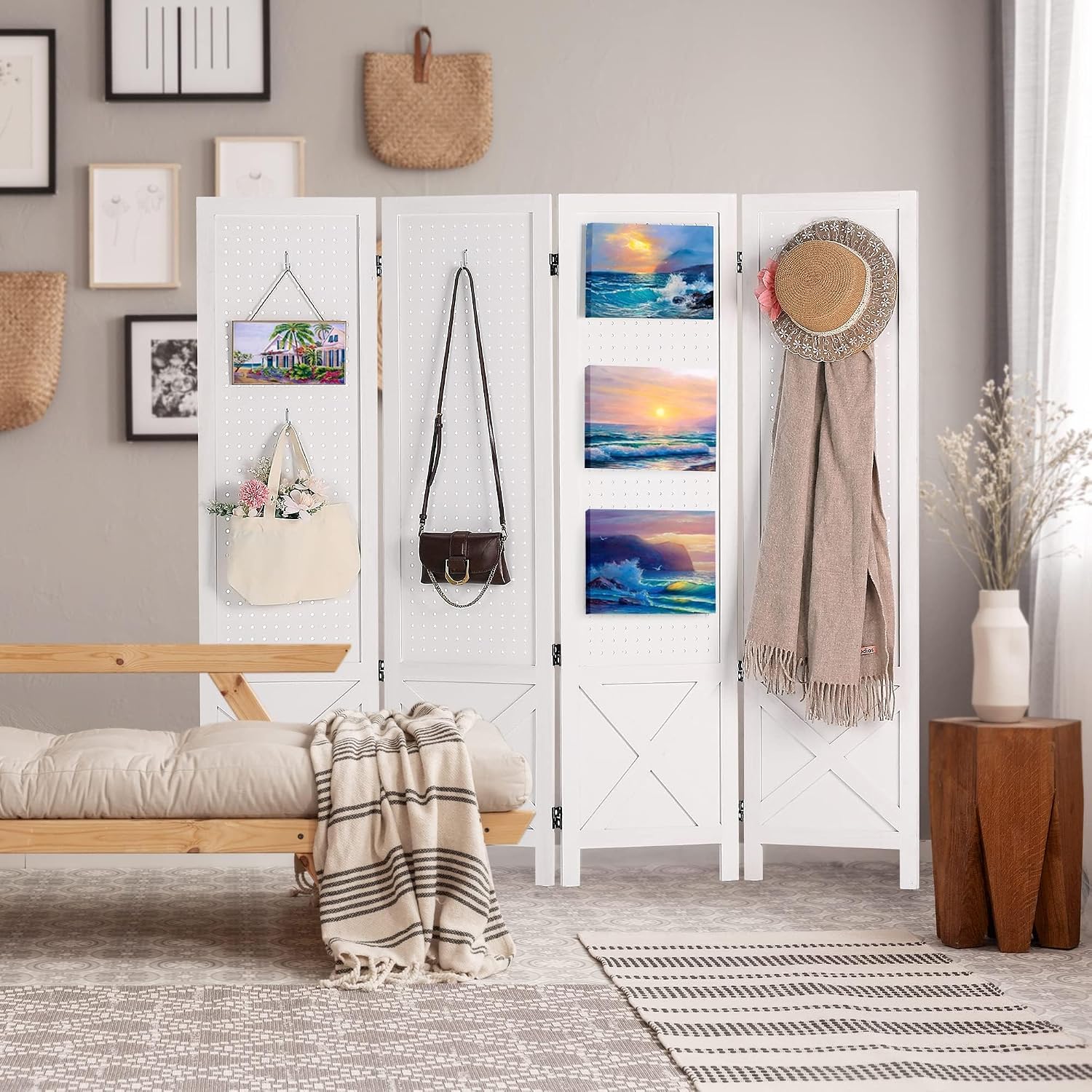 Four Panel Pegboard Display Bo - Exhibition Of Art And Craft のレビューと価格