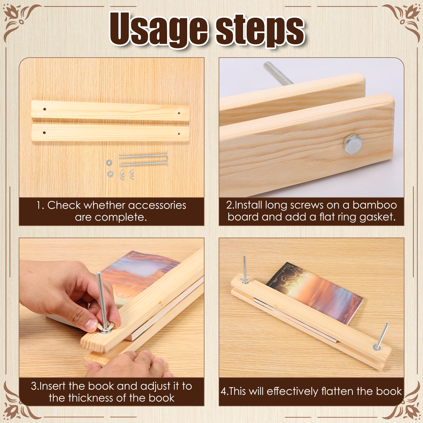 Wooden Book Press Kit DIY Gree - Bookbinding Supply Kit のレビューと価格