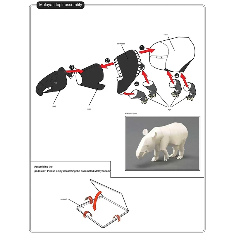 Malayan Tapir Origami Art Mini - Art Craft Cardboard のレビューと価格