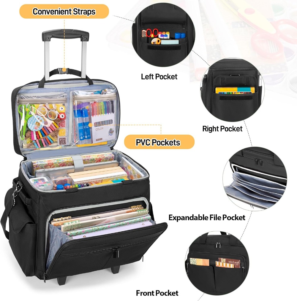 Rolling Scrapbook Tote with Ex - Art Craft Materials のレビューと価格