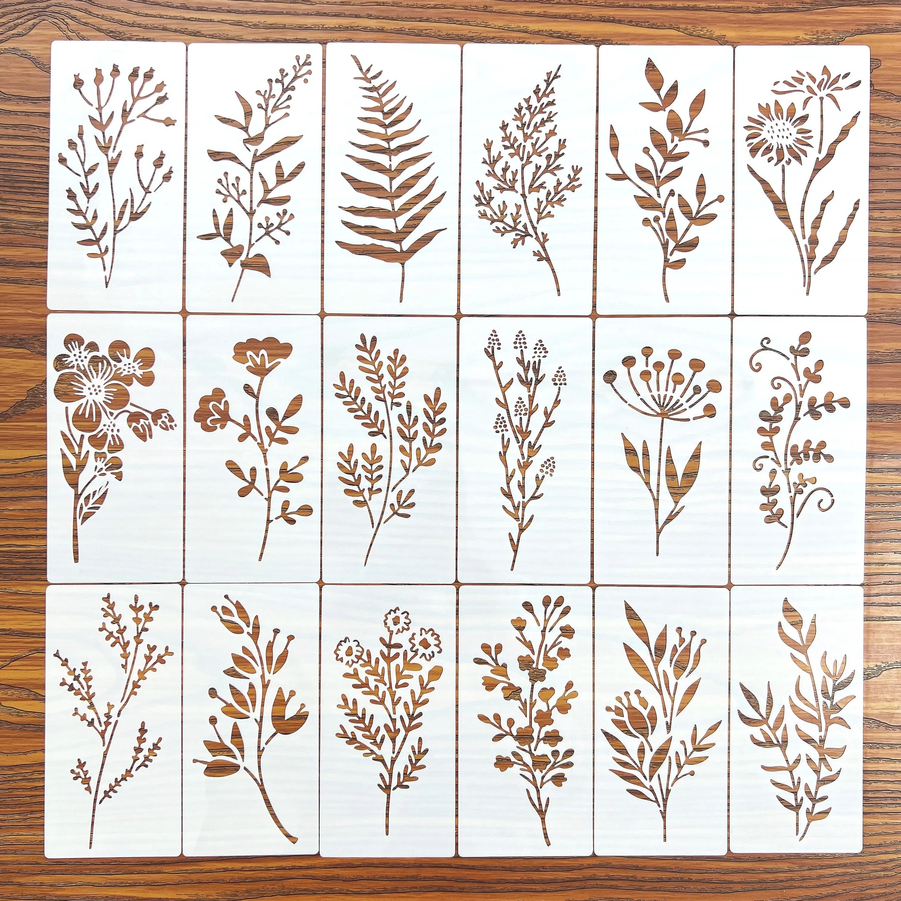 18 Pcs Flower Leaf Stencils Re - Art Craft Leaves のレビューと価格