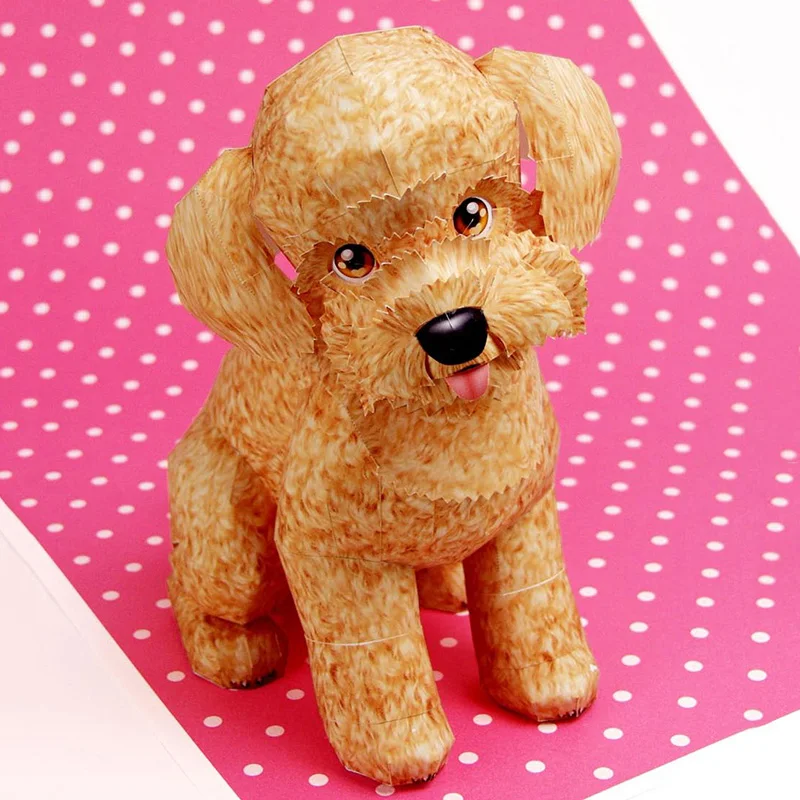Toy Poodle Dog Folding Origami - Art Craft Cardboard のレビューと価格