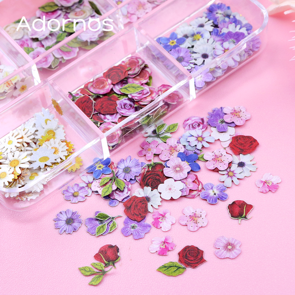 6 Grids Flowers Wood Pulp Chip - Art Craft Leaves のレビューと価格