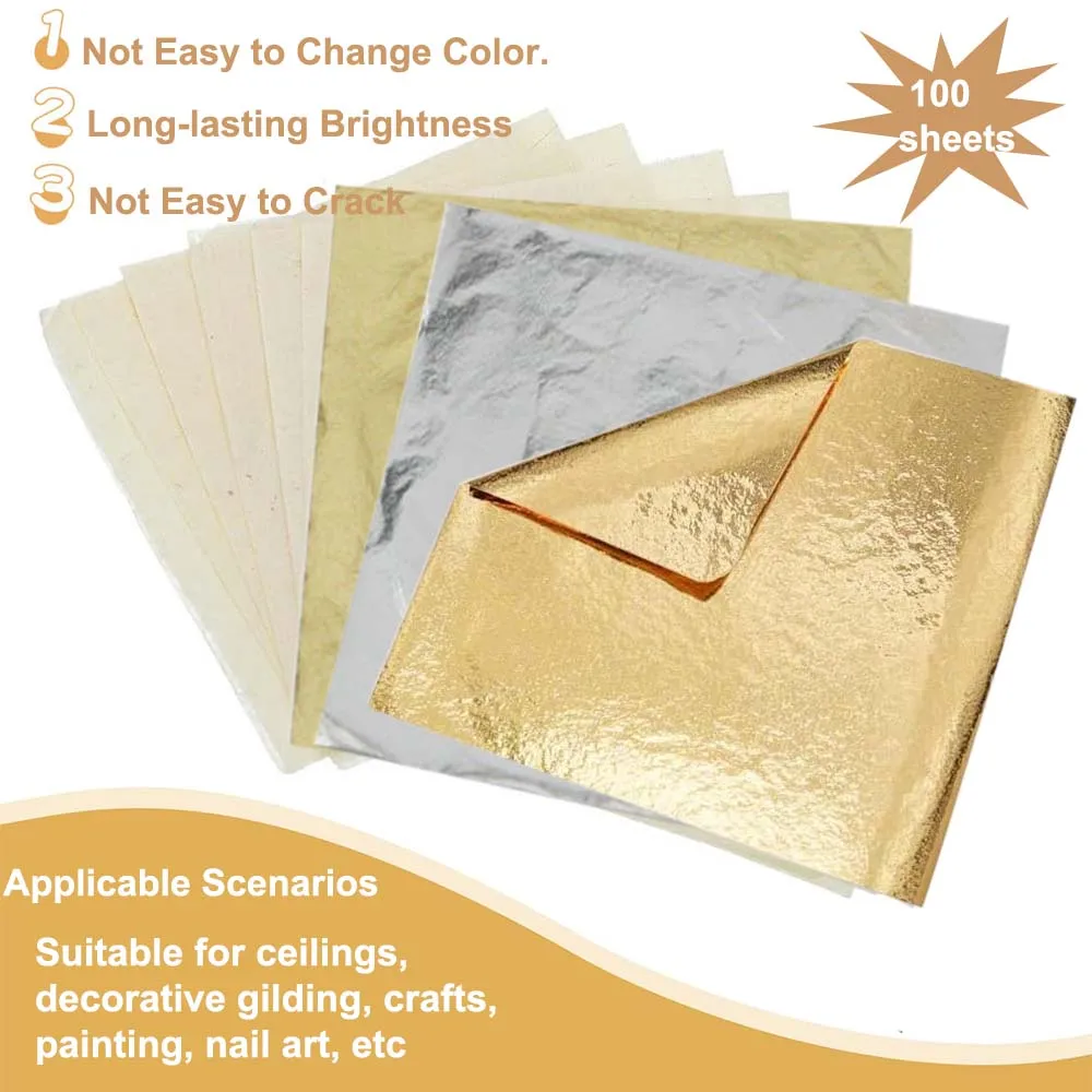 100Pc Colored Golds Leaf Sheet - Art Craft Leaves のレビューと価格