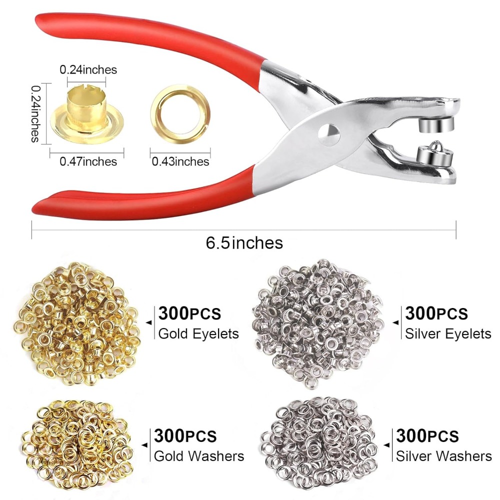 1203PCS Grommet Eyelet Pliers  - Leather Tooling Kit のレビューと価格