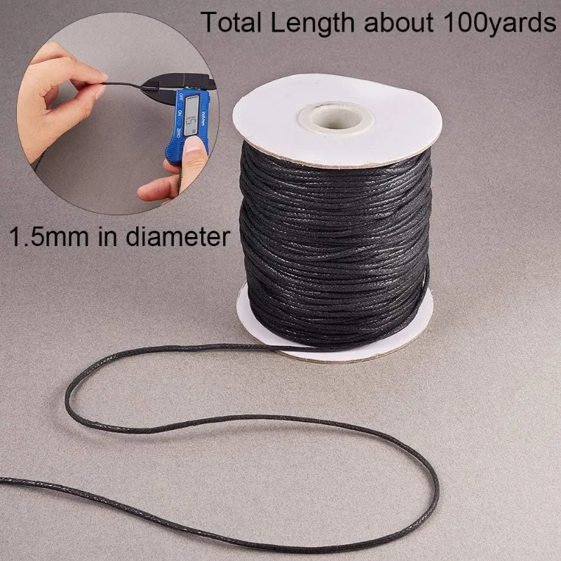 1Roll 100 Yards Waxed Cord Cot - Macrame Cord Cotton のレビューと価格